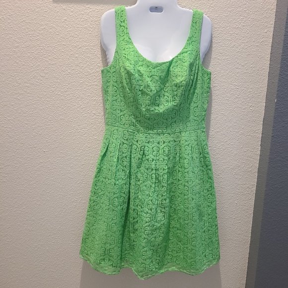 Lilly Pulitzer Posey Dress Style #47606 Green Daisy Lane Lace Size 6 Women's NWT - Picture 3 of 16